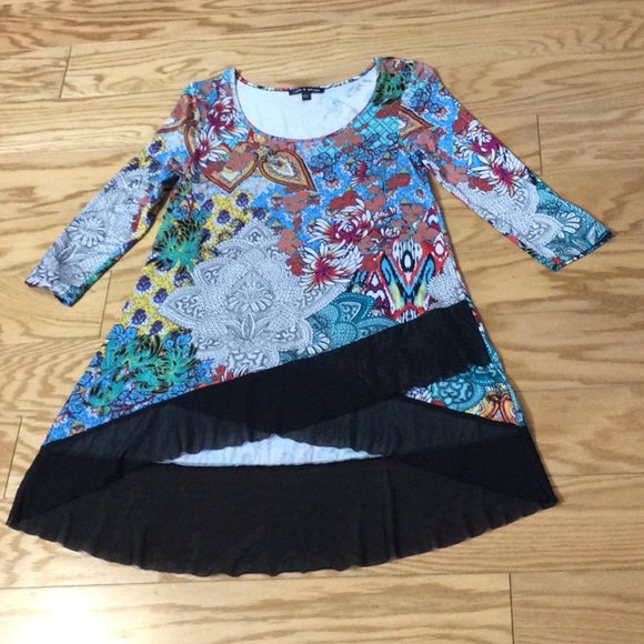 S Cable & Gauge colorful design ruffle top - Picture 3 of 15